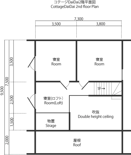 コテージDaiDai 2階平面図